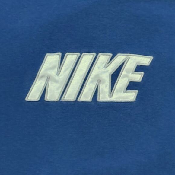 VTG Nike Hoodie Mens Blue Embroidered There is No Finish Line Pullover FADED L - Picture 5 of 13